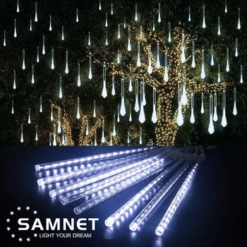 Kerst Led Meteorenregen Guirlande Decoratie Verlichting Voor Vakantie Strip Licht Outdoor Waterdichte Fairy Lights Voor Thuis Eave Boom