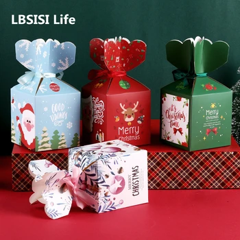 

LBSISI Life 30pcs 9.5*8.8*8.8cm Flower Style Christmas Candy Snace Packaging Paper Box Party Gfit Decoration Box Child Favor