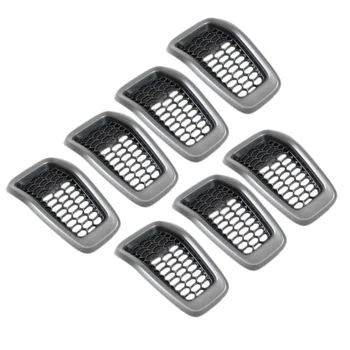 

Mesh Grille for Jeep Cherokee 2014-2018Grid Guard Inserts Molding Trim Cover High Quality ABS Kit Replacement Car Styling