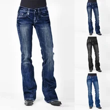 Женские джинсы для мам с высокой талией,, женские обтягивающие джинсовые штаны, женские черные широкие брюки размера плюс