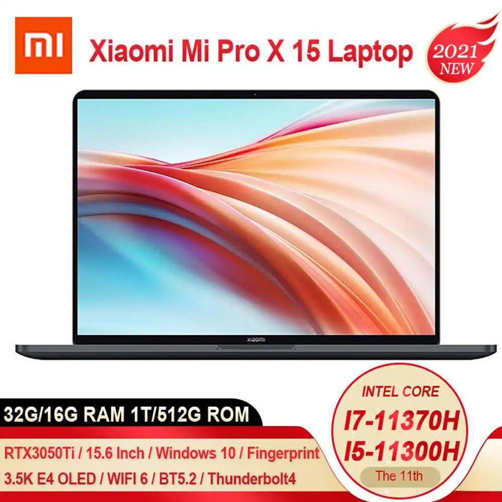 Ноутбук Xiaomi Pro X 15 Intel Core i7-11370H RTX3050Ti 32 ГБ/16 ГБ ОЗУ 1 ТБ/512 Гб ПЗУ 6 дюйма 3 5 K OLED Windows 10 |
