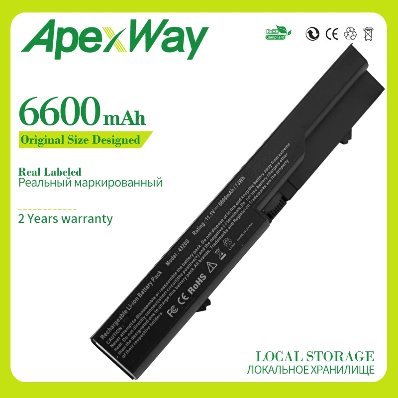Аккумулятор Apexway для HP ProBook 6600 s 4320S 4321s 4325s 4326s 4420s 4421s 4425s 4520s 4525s S 420 425 620 625 мАч|battery for