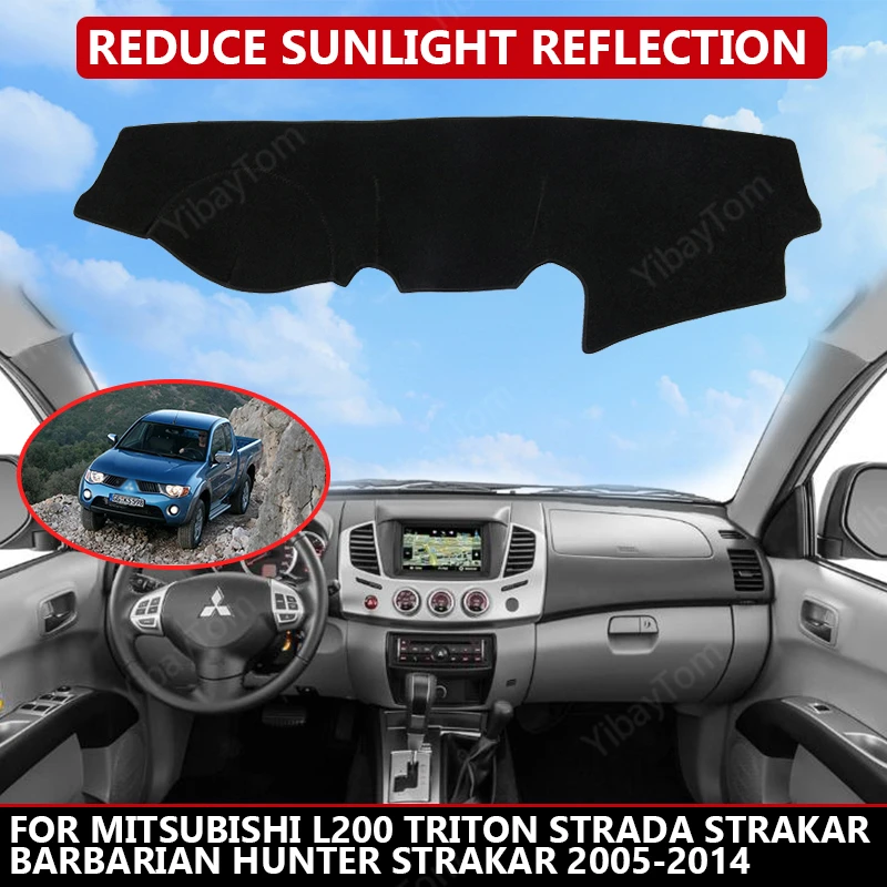 Коврик для приборной панели Mitsubishi L200 Triton 2005-2014 бархатный чехол автомобильной