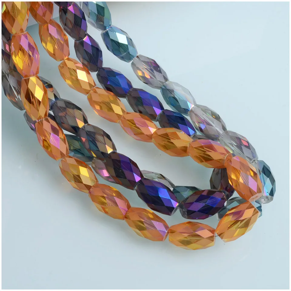 

New Arrival Glass Beads 10x16mm Faceted Oval Crystal Glass Beads for Jewelry Making