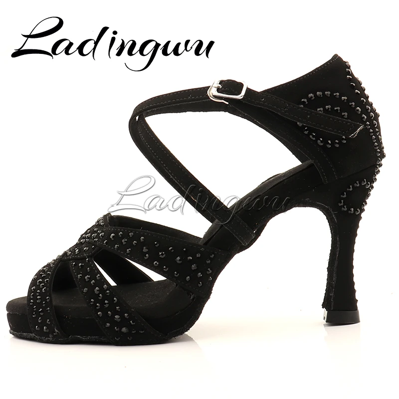 Black Rhinestone Latin Dance Shoes, dance shoes
