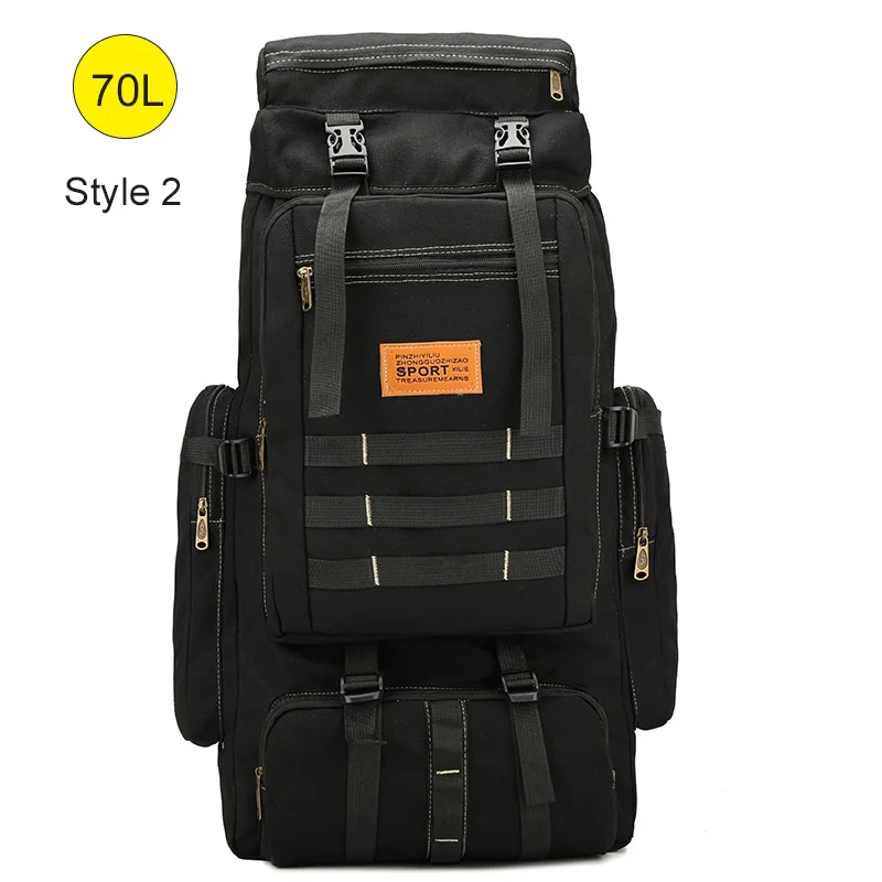 Style 2 Black 60л большая военная сумка, брезентовый Рюкзак, тактические сумки, походный рюкзак, армейский рюкзак Mochila Tactica, для путешествий, для мужчин, для улицы, XA84D - Цвет: Style 2 Black