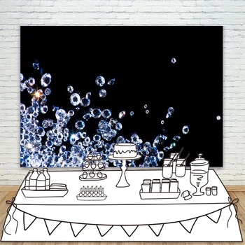 

Diamonds Photo Bckground Black Photography Backdrop For Kids Adult Portrait Photo Shoot Prop Birthday Party Banner Photocall