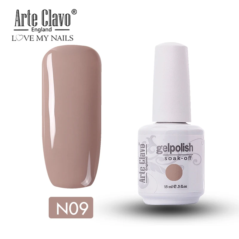 Arte Clavo Гель-лак для ногтей телесный цвет розовый длительный получить Блестки для ногтей замочить от УФ светодиодный 15 мл Полупостоянный DIY Гель-лак для ногтей - Цвет: N09
