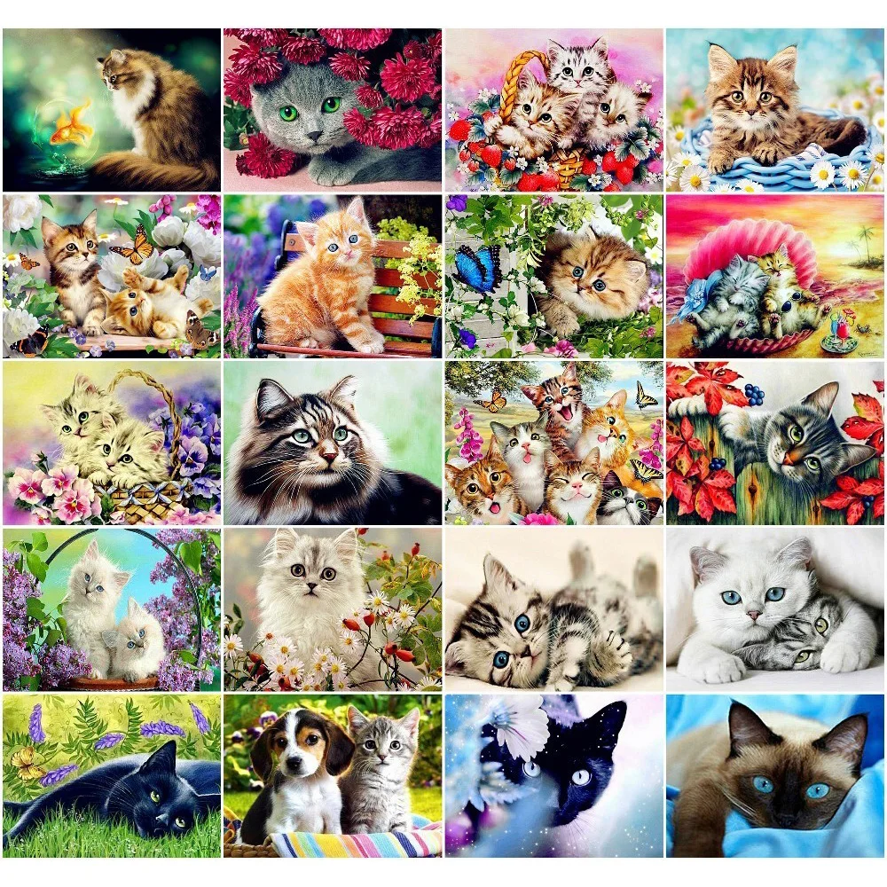 

Muxun Diamond Mosaic Cat Diamond Painting Animal Rhinestone Diy Full Square Round Diamond Embroidery Home Decoration Gift Jq254