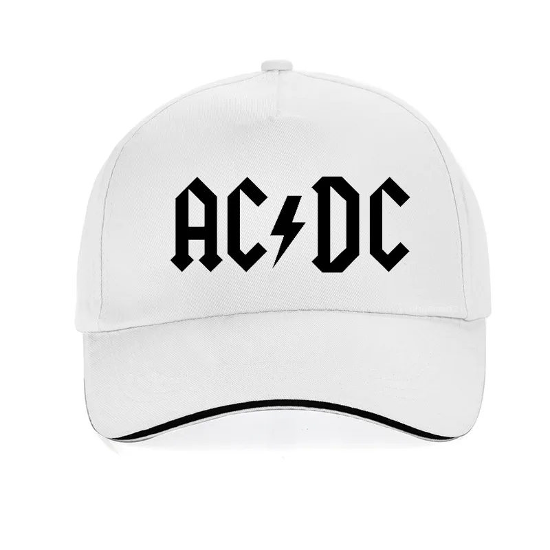 Новая группа acdc бейсбольная кепка рок кепки в стиле хип-хоп Регулируемая Мужская Женская acdc snapback шляпа с принтом буквы рок DJ мужская шляпа - Цвет: Белый