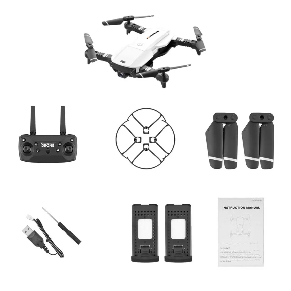 

F62 2.4G WIFI 0.3MP/4K 16MP HD Wide Angle Camera RC Drone Optical Flow Gesture Control Smart Follow RC Helicopter Drone Model
