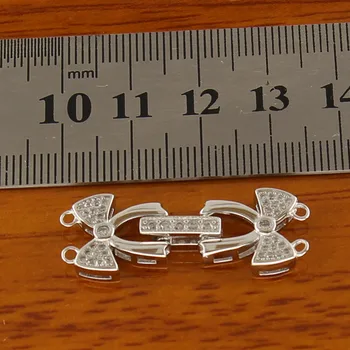 

TWO ROWS Exquisite Jewelry Findings Bow Knot Necklace Bracelet Clasps and Hooks Jewellery Accessory Parts Settings, 10pcs/lot