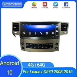 Radio con GPS para coche, reproductor Multimedia con Android 10, 12,3 pulgadas, grabadora de cinta, Carplay, para Lexus LX570 2008 2015