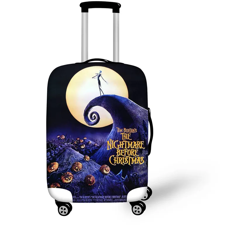 ELVISWORDS чемодан на колесиках Джек Скеллингтон принт Кошмар перед Рождеством утолщенный Водонепроницаемый Эластичный Чемодан - Цвет: QE244
