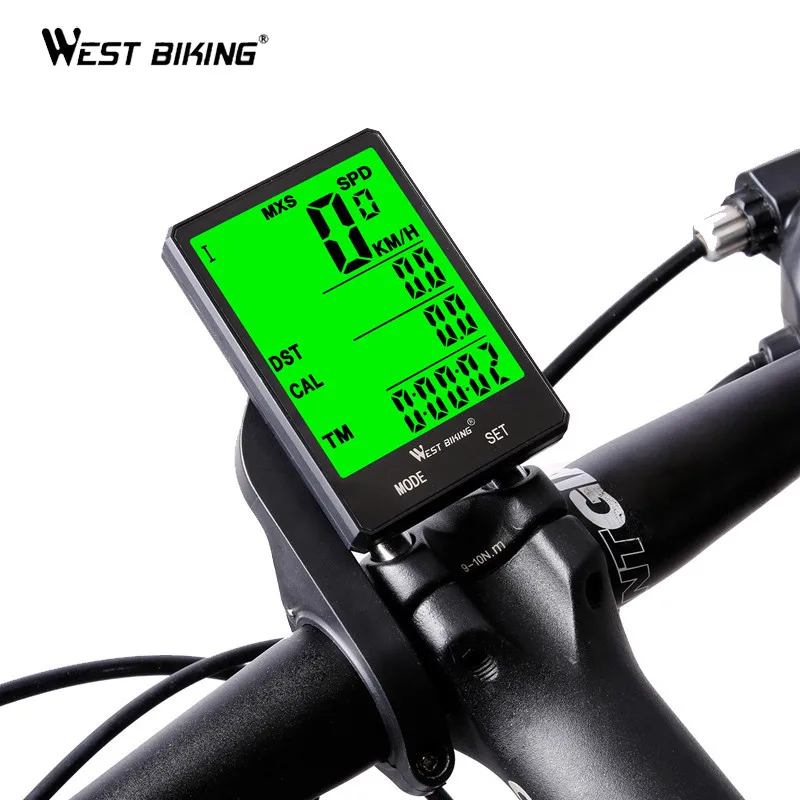 WEST BIKING велосипедный Спидометр 2 8 ''большой экран водонепроницаемый 20 функций