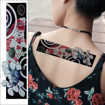 

Waterproof Temporary Tattoo Sticker fish Lotus leaf band Fake Tatoo Personality Flash Waist Arm Foot Tatto for Girl Women Men