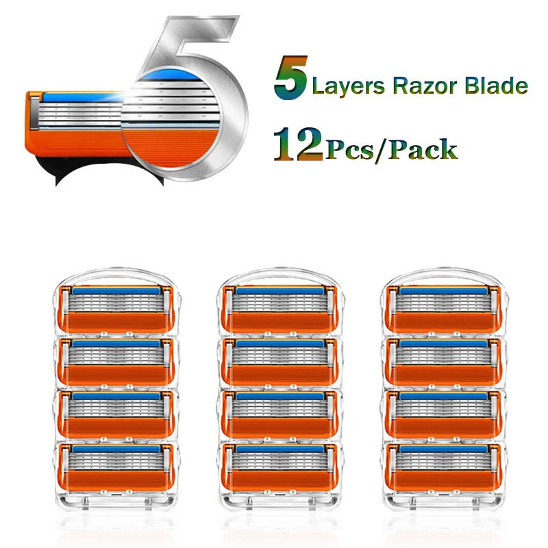 Shaving Razor Blades For Fusion 5 Face Shaver Cassettes Straight Blade Shave Beard Case Replaceable Heads Men |