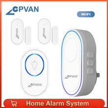 

CPVAN WIFI Home Alarm System with Door Sensor Motion Detector Works with Alexa and Google Home Ideal for Home Security Garage