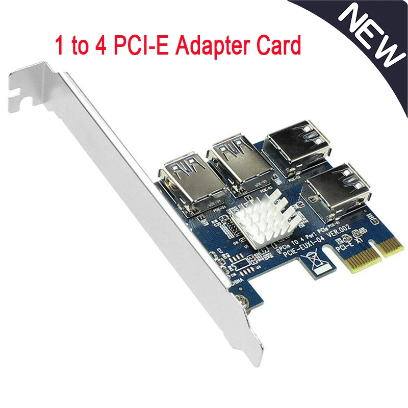 Новая PCI-E 1x до 16x Райзер-карта PCI-Express от 1 4 слотов PCIe USB 3 0 адаптер Порт усилитель