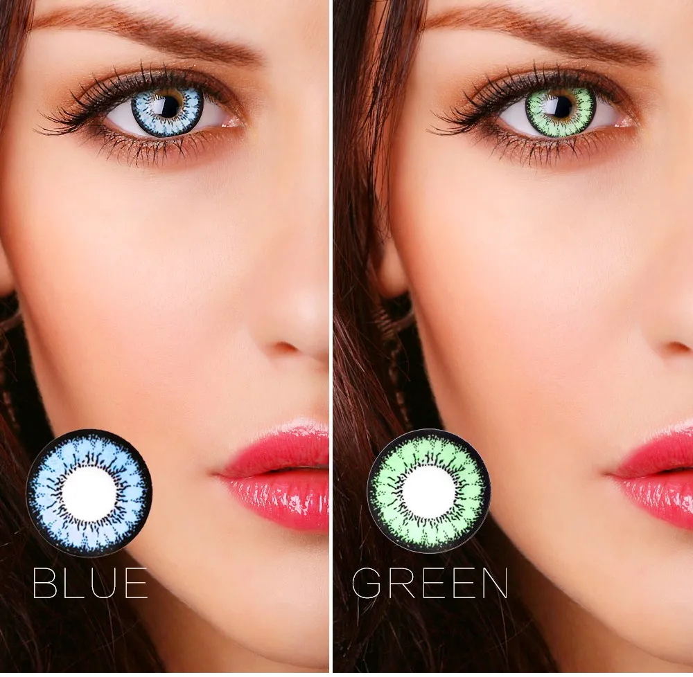 1 пара красивых цветных контактных линз для зрачков ежемесячная Женская дорожка