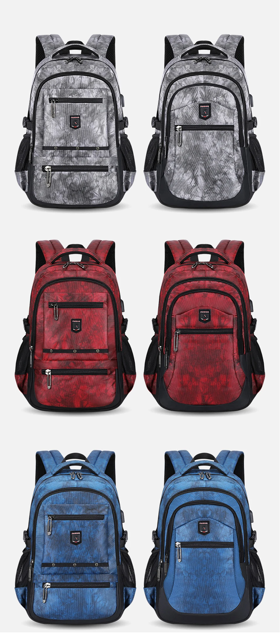 Men Backpack Male Backpacks 15.6 Inch Laptop Travel Waterproof Bag Girls Boys Student School Bagpack USB Charging Notebook Bags (16)