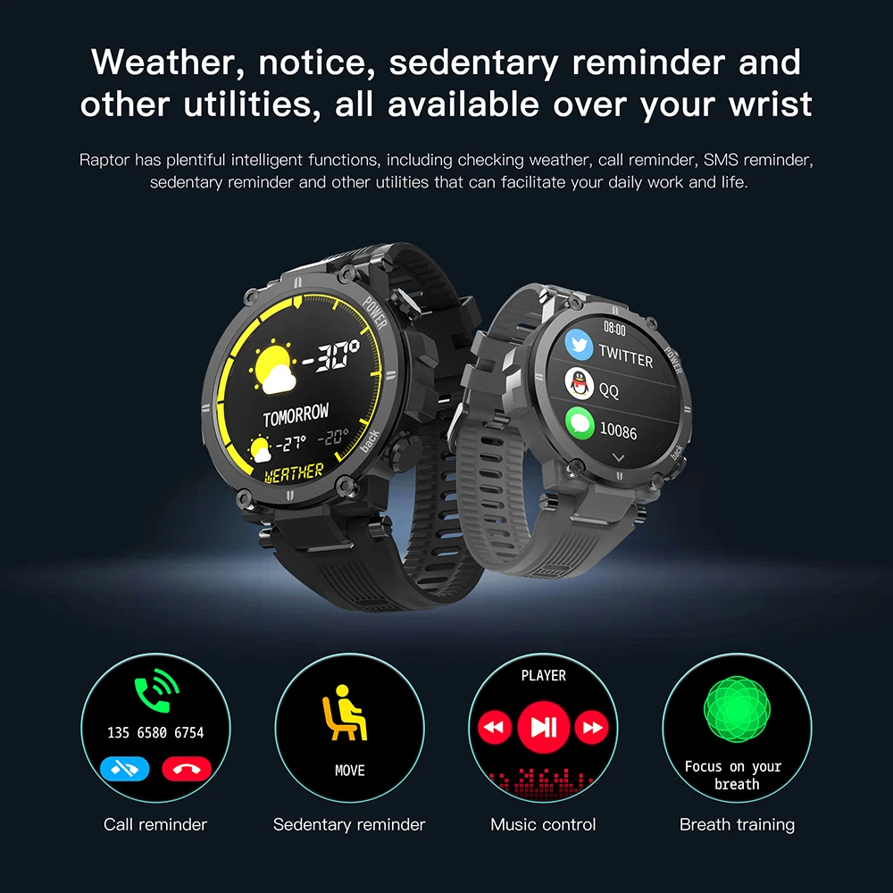 Reloj Inteligente deportivo con GPS Smartwatch Raptor