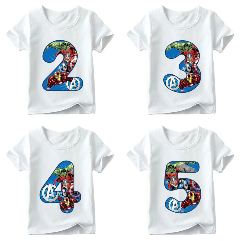 

Kids Boys Girls Super Hero Avengers T Shirt Baby Cartoon T-shirt Size 1 2 3 4 5 6 7 8 9 Birthday Present Children Clothing Tees