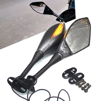

Motorcycle Rearview Mirrors LED Turn Signals Lights For Honda Yamaha Suzuki GSXR 600 750 1000 Hayabusa SV650S/YZF R1 R6 R6S FZ1