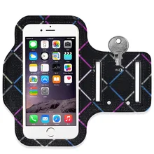 Открытый Фитнес Caili решетки спортивный нарукавник красочные неопрен сенсорный экран бег мобильный телефон нарукавник стиль