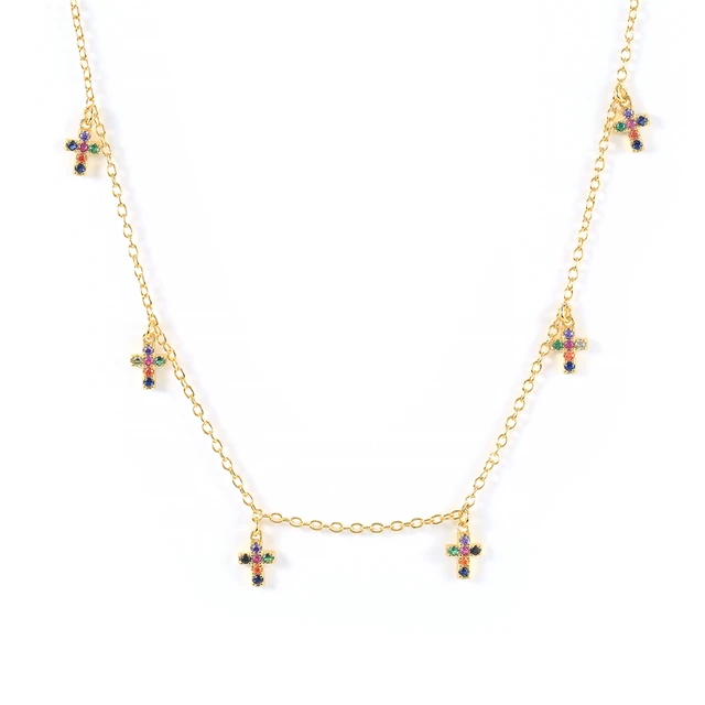 BOAKO Necklace 925 Sterling Silver Jewelry For Women 2020 Sequins Cadena Plata Fashion Jewelry Choker Crystal Gold/Silver #8.5 17