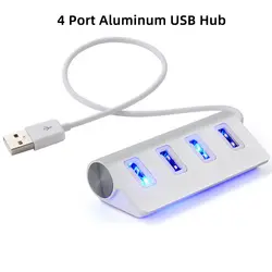 Usb-концентратор 4 Алюминиевый порт высокоскоростной USB 2,0 концентратор USB порт портативный OTG usb-хаб для Apple Macbook Air ноутбук ПК планшет