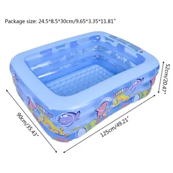 

3Layer Baby Inflatable Swimming Pool Portable Outdoor Children Kids Square Tub K1KC