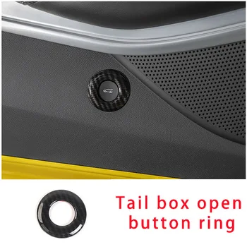 

For Camaro Bumblebee 17-20 carbon fiber Tail box open button ring molding trim
