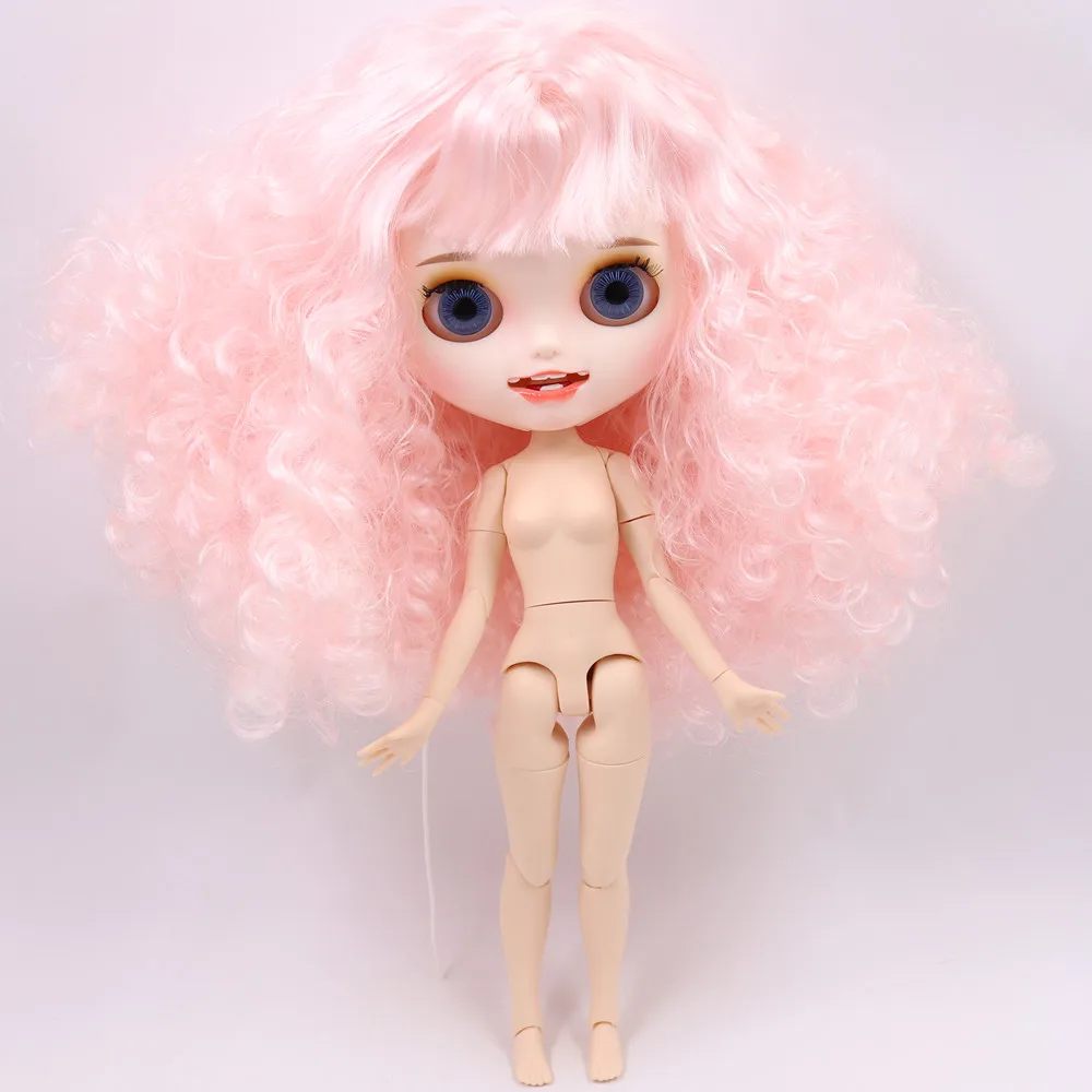 Ледяной обнаженный Blyth кукла No. QE126/300 розовые волосы резные губы открытый рот матовые индивидуальные лица сустава тела 1/6 bjd