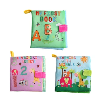 

3 Pcs Kids Baby Cloth Book Intelligence Development Cloth Bed Cognize Book Educational Toy
