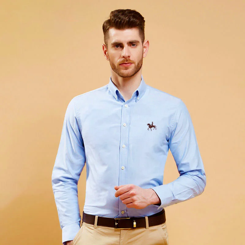 S- 6XL أكسفورد قمصان للرجال طويلة الأكمام القطن فستان كاجوال قمصان الذكور الصلبة منقوشة الصدر جيب منتظم صالح رجل الاجتماعية قميص 3