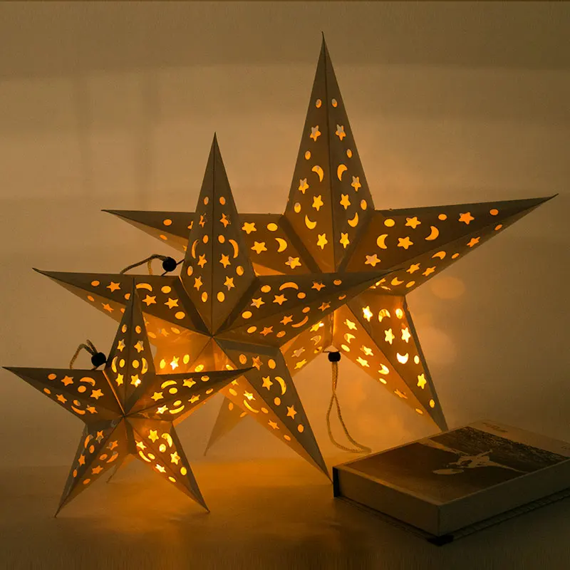 Paper Star Lanterns Lights Star Lantern Light Decoration Party