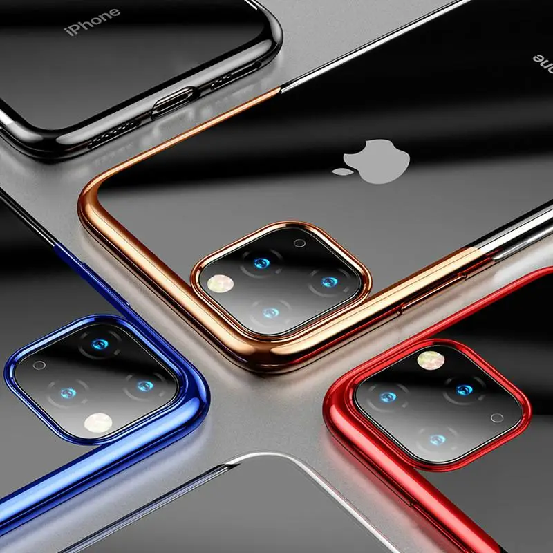 

Luxury Plating Silicone Case For iPhone 11 Pro 2019 Soft Clear TPU Case For iPhone 11Pro MAX XSMAX XR X 7 8 6S 6 Plus Back Coque