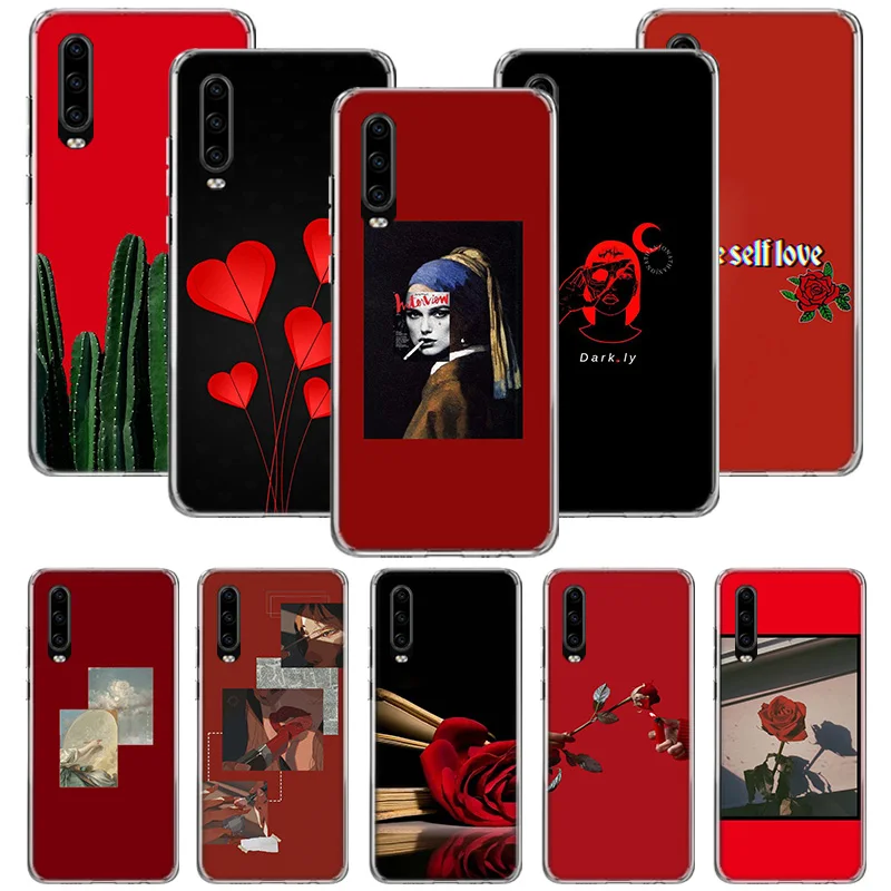 Чехол для Huawei P40 P30 P20 P10 Mate 30 20 10 Pro Lite P Smart Plus + Z красный чехол телефона | Мобильные