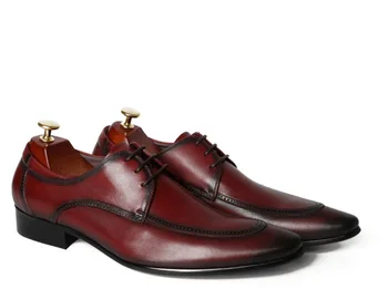 

Men's Leather Shoes Lace-up Business Formal Wear Leather Shoes Large Size Cowhide England Style Handsome Leather Shoes