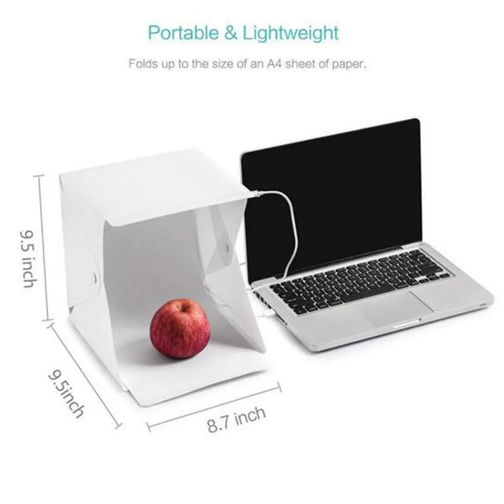 Mini Folding Lightbox Photography Photo Studio Softbox LED Light Soft Box Photo Background Kit Light box for DSLR Camera