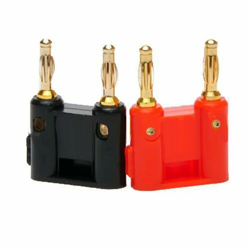 

2Pcs Dual Banana Plug Gold Plated Screw Type Audio Speak Wire Cable Connector Fixed the wires firmly and fastened firmly