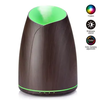 

Wood Grain Aroma Essential Oil Diffuser Aromatherapy Ultrasonic Air Humidifier with Colorful LED Light for Room Bedroom 550ml