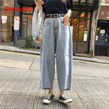

Women Summer Loose Wide Leg Denim Pants High Waist Jeans 2020 Female Loose Wide Leg Trousers Vintage Ladies Slim Jeans