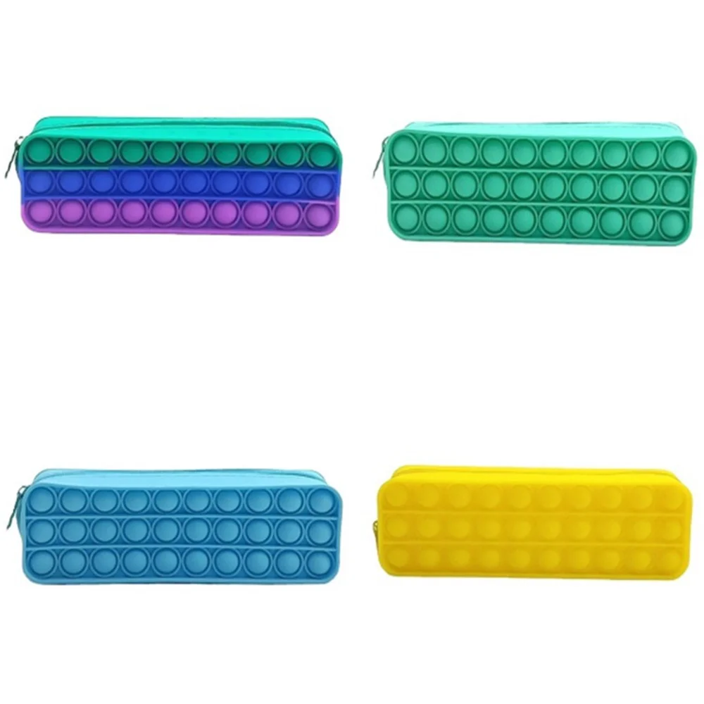 

New Silicone Push Pop Fidget Stationery Bag Pencil Case Pen Pouch Popper Sensory Poppet Fidget Toys Makeup Cosmetic Bag