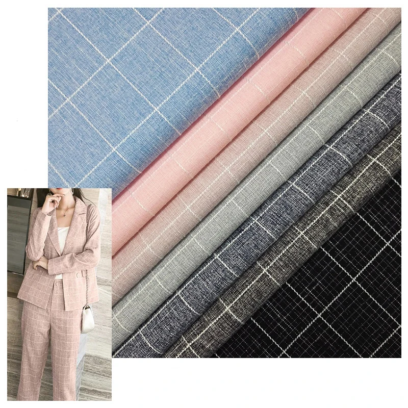 

Factory Price Direct Selling Chemicals Lattice Fabric Bamboo Needle Flax TR Lattice Fabric Spring and Summer Small Suit Fabric