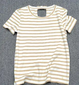 

Cannetille Striped Women's Bow T-shirt Tee Shirt Top