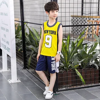 

Youth basketball clothes set boys summer T-shirt suit children basketball clothes sports set kids vest shorts 3-15 years
