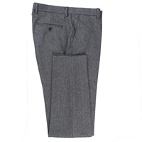 2022 Heavy Warm Wool Blend Pants Tailor Made Pants Dark Grey Herringbone Men Slim Fit Business Dress Pants Heavy Winter Pants 1