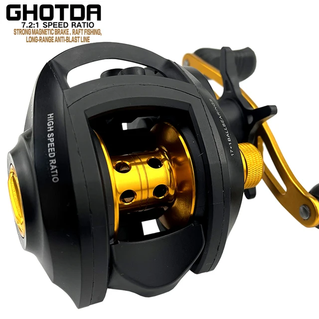 Ghotda GF Series Magnetic Brake System Baitcasting Fishing Reel 8KG 17+1 Ball Bearings 7.2:1 1